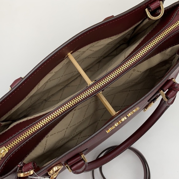 MICHAEL KORS HOPE LARGE SATCHEL MERLOT - Picture 11 of 16
